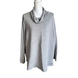 Rafaella Gray Mock Neck sweater Size L/XL